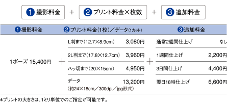 お受験学校提出用家族写真料金