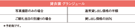 貸衣装 グランジュール
