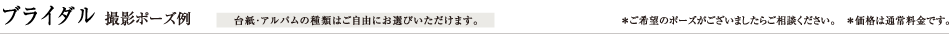 ブライダル　撮影ポーズ例
