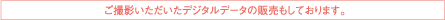 ご撮影いただいたデジタルデータの販売もしております。