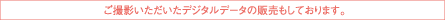 ご撮影いただいたデジタルデータの販売もしております。